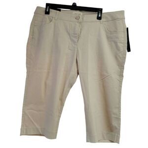 Sag Harbor Sz 16 Khaki Capri Crops Pants New msrp $60